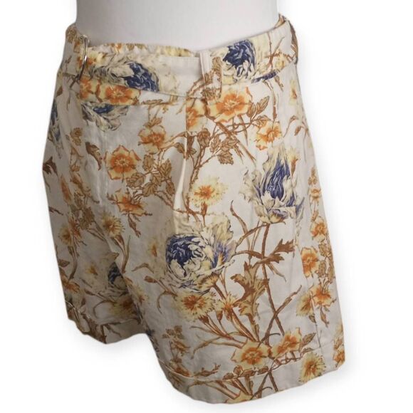 I.N.C. INTERNATIONAL CONCEPTS LINEN CREAM, BLUE, & YELLOW FLORAL SHORTS SZ.8 EUC - Picture 5 of 11
